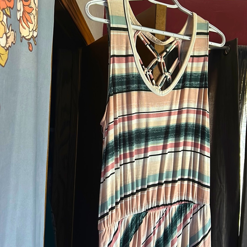Maxi dress with stripes in size Large